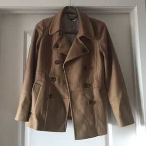 JCrew camel classic pea coat Sz 2